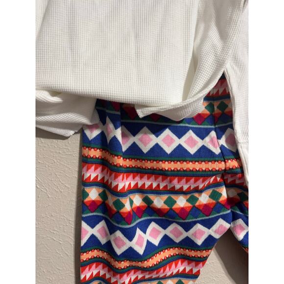 Old Navy Thermal Long John Style Aztec Print Pajama Set NEW XL - Picture 3 of 6
